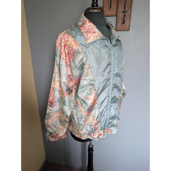 Vintage 80s Windbreaker Track Jacket By Jennifer Moore - Picture 2 of 10